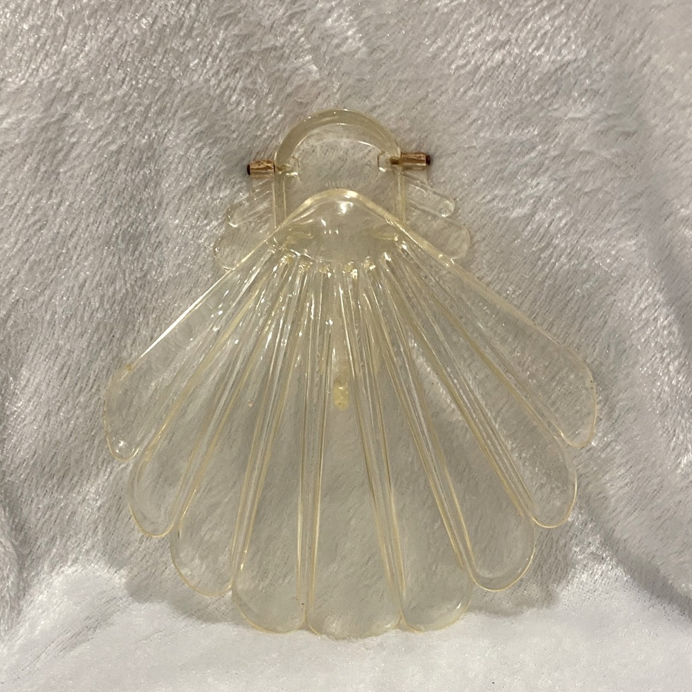 💕 Vintage SafTdri Clear Plastic Seashell Hosiery Stocking Dryer 💕